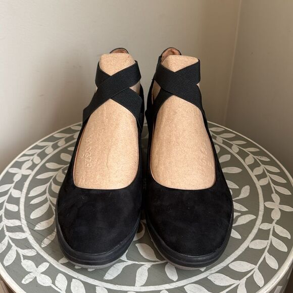 Vionic Shoes Ellery Black Ballerina Ankle Strap Wedge Size 6.5 - Picture 4 of 8